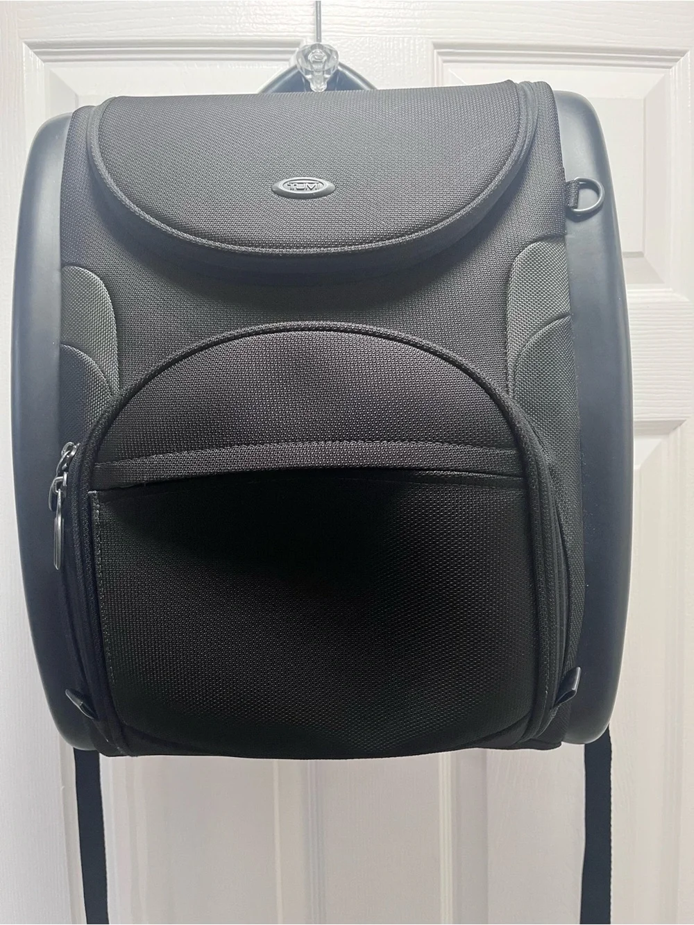 Tumi T3  Black Textured Men's Backpack with Silver Logo